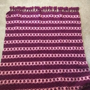 Handmade Knitted Crotchet Pink Flower Floor Rug